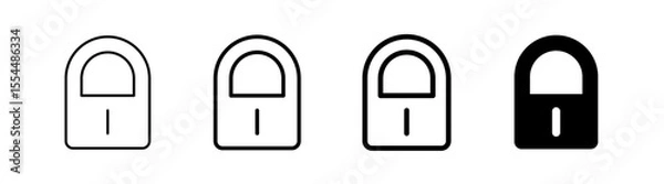 Fototapeta Collection of web icons depicting open and closed padlocks for security and privacy applications. Flat Black and Outline Style.