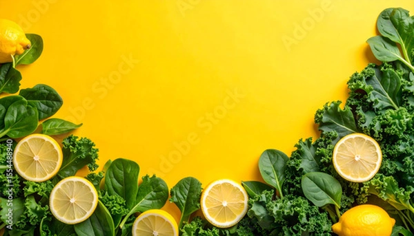 Obraz Vibrant Broccoli and Lemon Still Life