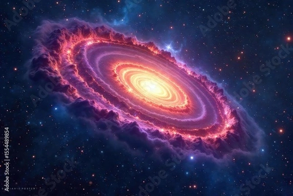 Fototapeta A celestial panorama depicting a swirling nebula, stars, and galaxies, representing the vastness and mystery of a divine cosmos , planets, majestic, vast