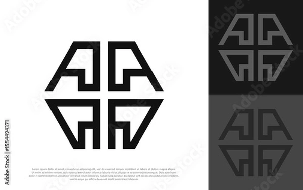 Fototapeta letter A A Hexagon initial logo design