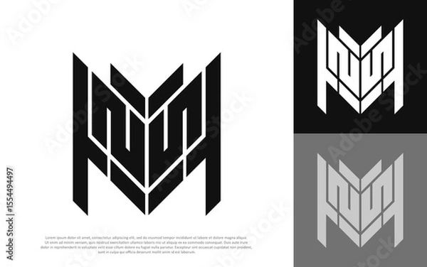 Fototapeta letter MS or MZ initial logo design