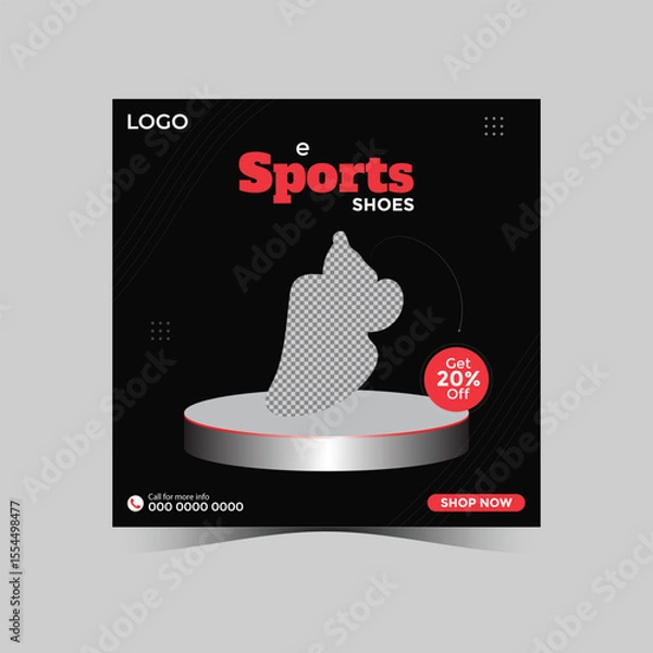 Obraz Social media shoes post design template , editable square banner