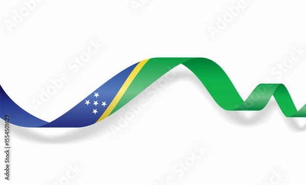 Fototapeta Solomon Islands flag wavy abstract background layout. Vector illustration.
