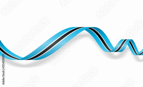 Fototapeta Botswanan flag wavy abstract background layout. Vector illustration.
