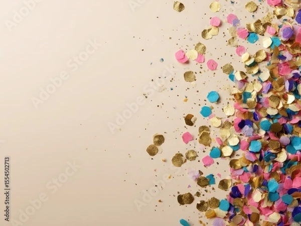 Fototapeta Colorful Confetti Celebration for Quiz Results in Modern Design