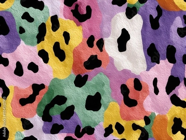 Fototapeta Seamless Leopard Print Pattern in Pastel Colors for Fabric Design