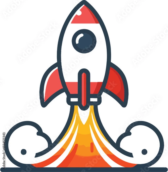 Obraz rocket icon  on white background .