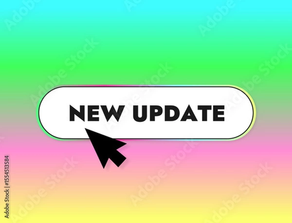 Obraz new update sticker banner with a pointer arrow on a bright color radiant background