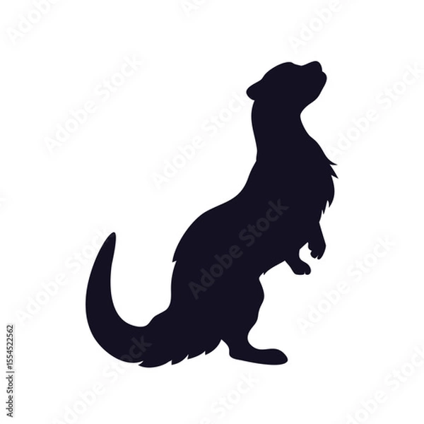 Fototapeta River Otter or Weasel Silhouette Icon Vector Graphic.