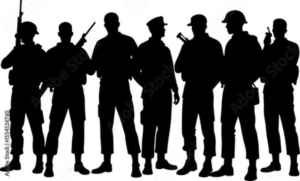 Fototapeta  military, army, advance Soldiers Advancing Up Hill Silhouette vector bundle