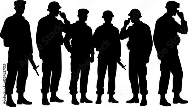 Fototapeta  military, army, advance Soldiers Advancing Up Hill Silhouette vector bundle