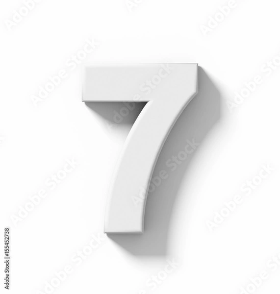 Fototapeta number 7 3D white isolated on white with shadow - orthogonal projection