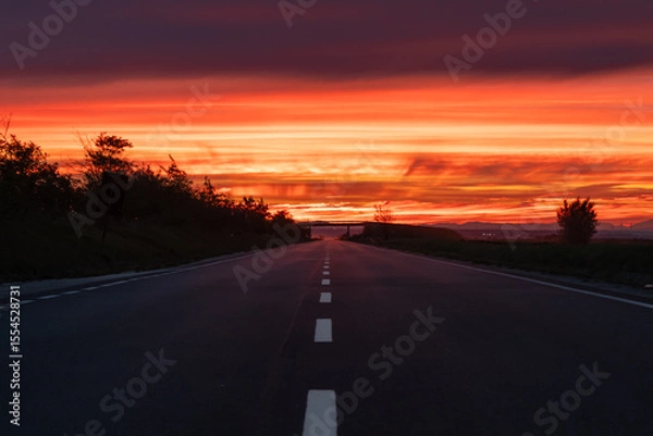 Obraz sunset on the road