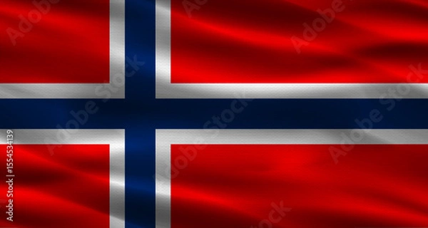Fototapeta Norway flag with fabric texture. Realistic flag of Norway waving