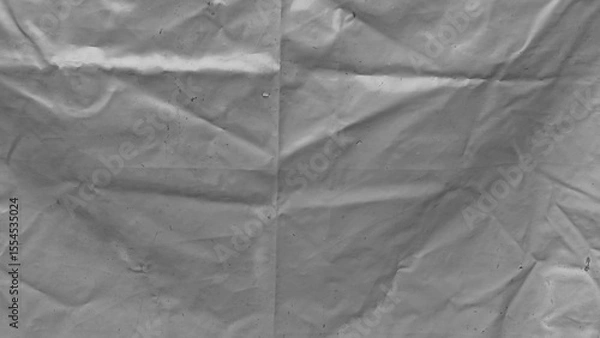 Fototapeta Gray Crumpled Paper Texture Background with Folded Creases