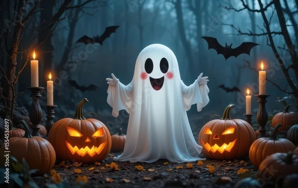 Fototapeta halloween night scene with bats