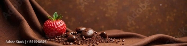 Fototapeta Rich, velvety chocolate color envelops a serene environment, inviting, chocolate