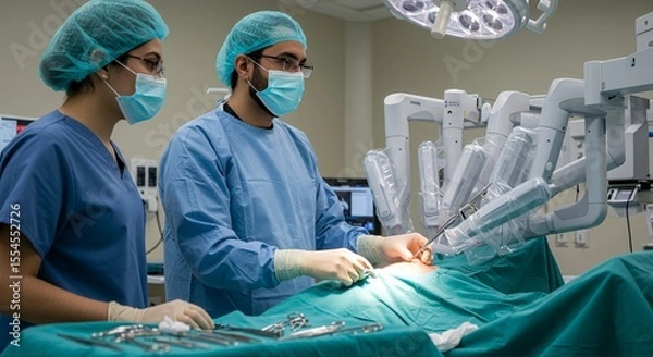 Obraz Robotic Surgery Team: Precision and Collaboration in the Operating Room