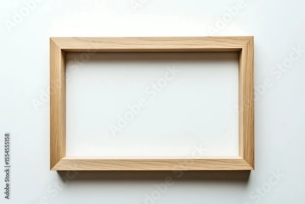 Obraz Empty wooden frame on a white background, perfect for art, photos, or design mockups