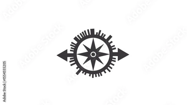 Fototapeta Compass Rose City Skyline Arrows Direction Navigation Travel Urban Concept