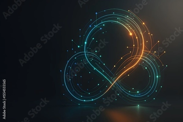 Fototapeta Neon Startup Ecosystem with Glowing Connections for Business Presentations