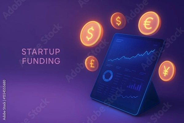 Fototapeta Futuristic Fintech Vision with Digital Currency and Blockchain for Business Concepts