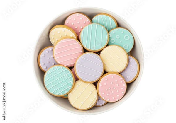 Obraz Isolated Bowl Full of Colorful Decorative Cookies