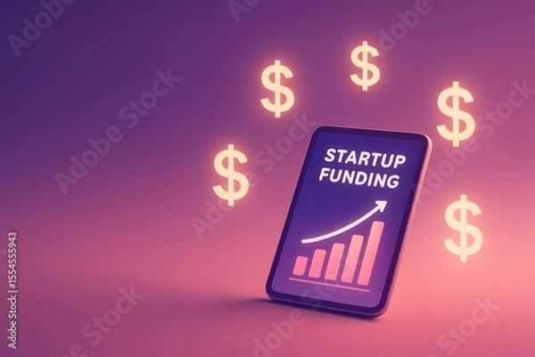 Fototapeta Digital Investment Concept with Glowing Graphs and Financial Data for Business Marketing