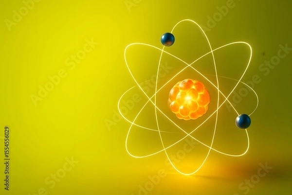 Fototapeta Atomic Power Glow with Energy Particles and Futuristic Design for Science Concepts