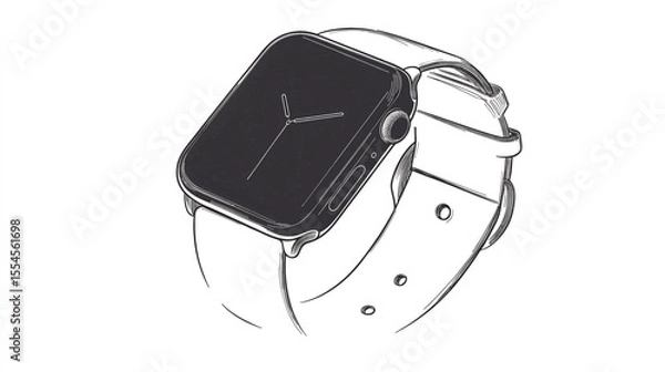 Fototapeta Smart Watch Wearable Digital Device Technology Modern Accessory Icon