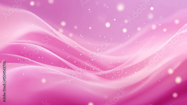 Fototapeta Soft pink wavy fabric texture with floating light spots, creating a dreamy and elegant atmosphere, ideal for romantic or feminine-themed designs.