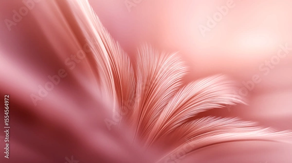 Fototapeta Soft pink feather texture, delicate and dreamy, with a gentle gradient background. Ideal for romantic, elegant design themes.