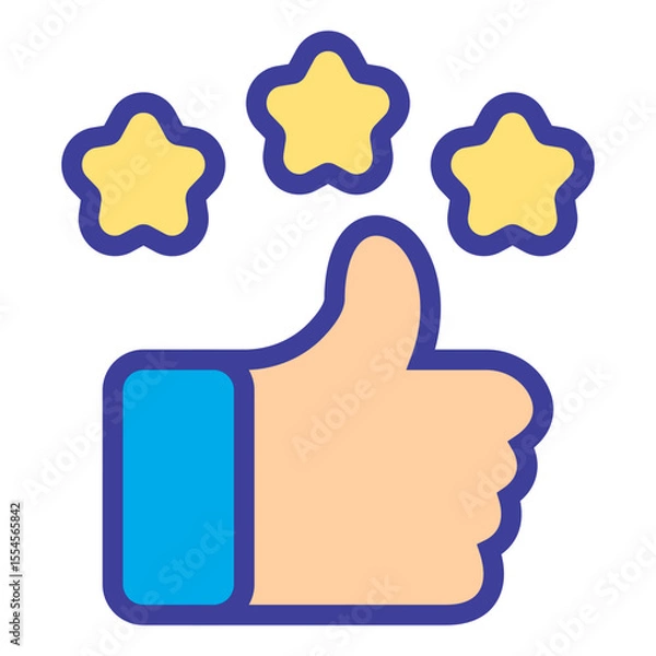 Obraz top star outline flat icon