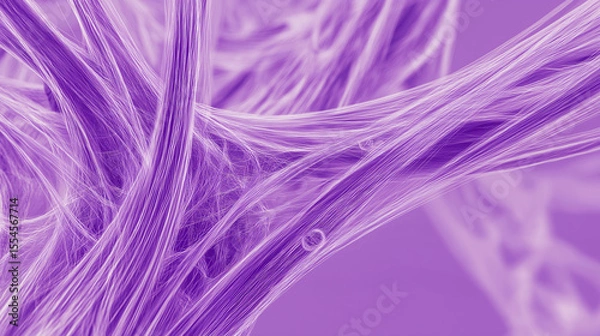 Fototapeta Purple abstract fiber art, with flowing, intertwined lines creating a futuristic, ethereal texture. 