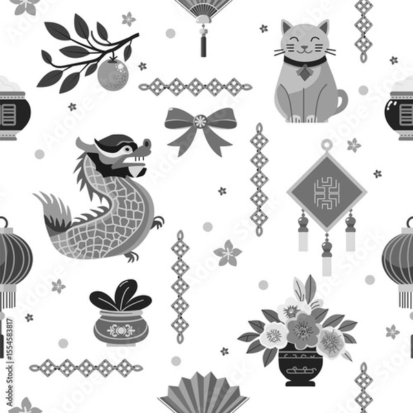 Obraz Pattern Chinese New Year Asian Tradition Oriental