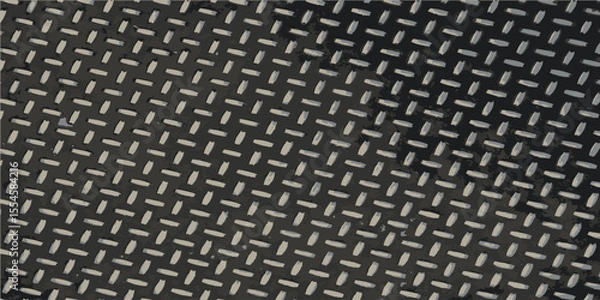 Fototapeta Texture of steel corrugated plate. Corrugated metal. Vector illustration