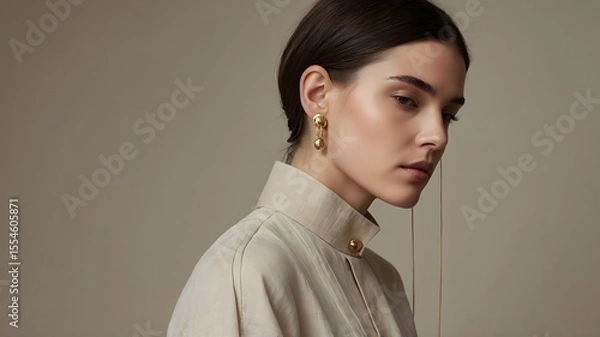Fototapeta Fashion Portrait of a Model with Elegant Styling