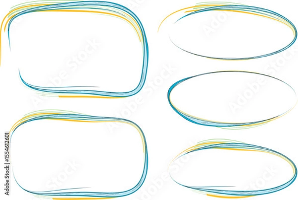 Fototapeta creative colorful abstract outline frames shapes set