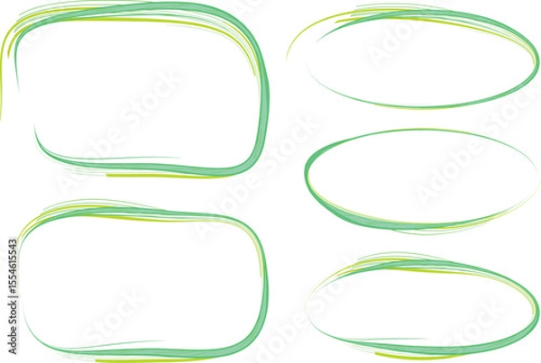 Fototapeta light green creative colorful abstract outline frames shapes set