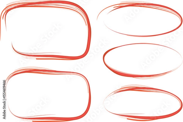 Fototapeta red creative colorful abstract outline frames shapes set