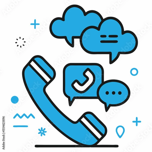 Fototapeta Contact icon set. Containing chat, support, message, phone, e-mail, address, customer service, call, website, info, communication and more. Editable line icons. Vector illustration