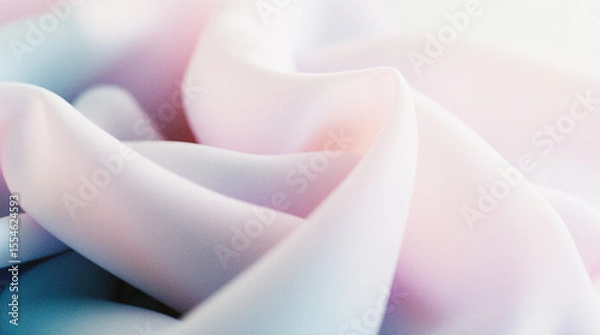 Fototapeta  Close-Up Macro Shot of Silky Fabric Flowing Like Liquid, Featuring Soft Pastel Colors, Calming Abstract Texture, Gentle Lighting, and Depth of Field Blur in Full UHD for Wellness Visuals