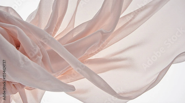 Fototapeta  Close-Up Macro Shot of Silky Fabric Flowing Like Liquid, Featuring Soft Pastel Colors, Calming Abstract Texture, Gentle Lighting, and Depth of Field Blur in Full UHD for Wellness Visuals