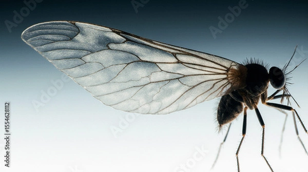 Fototapeta  Microphotography and Close-Up of a Translucent Insect Wing Featuring Intricate Fractal Patterns, Backlit by Soft Natural Light, Showcasing Hyper-Realistic Details in a Scientific and Artistic Hybrid 