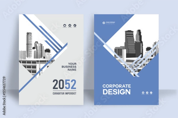 Obraz City Background Business Book Cover Design Template