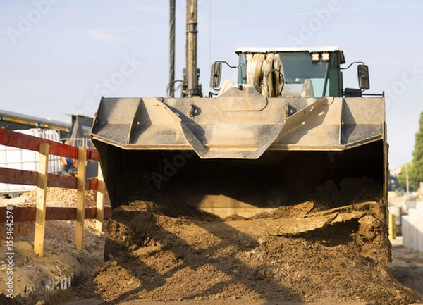 Obraz Radlader auf einer Baustelle