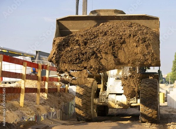 Fototapeta Radlader auf einer Baustelle