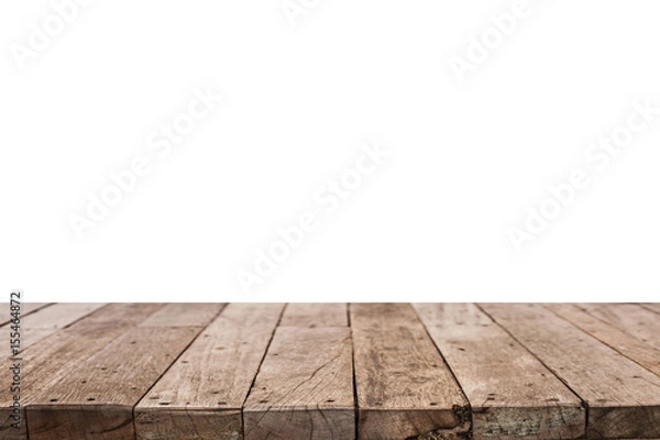 Fototapeta Wood table top on isolate 