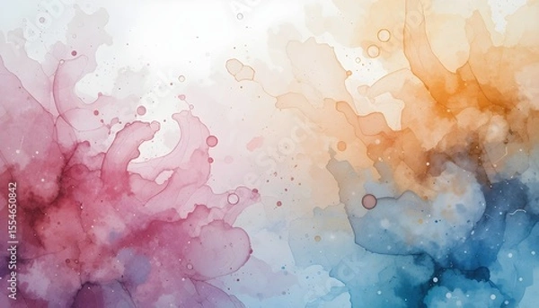 Fototapeta "Soft Watercolor Wet Background – Hand-Painted Texture with Blended Tones and Organic Flow"