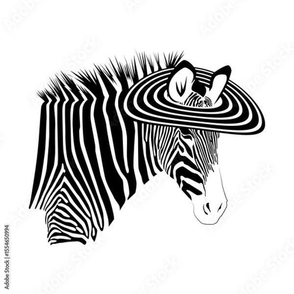 Fototapeta Zebra isolated on white background
